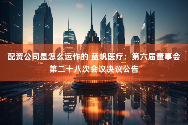 配资公司是怎么运作的 蓝帆医疗：第六届董事会第二十八次会议决议公告